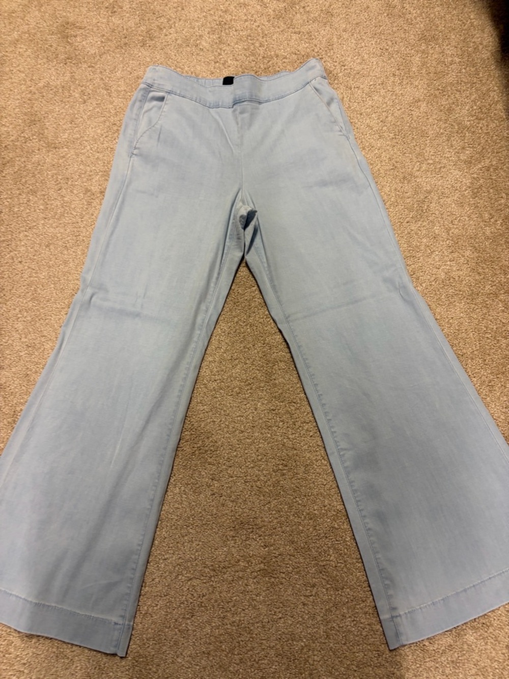White House Black Market Light Blue High-Rise Wide Leg Pants